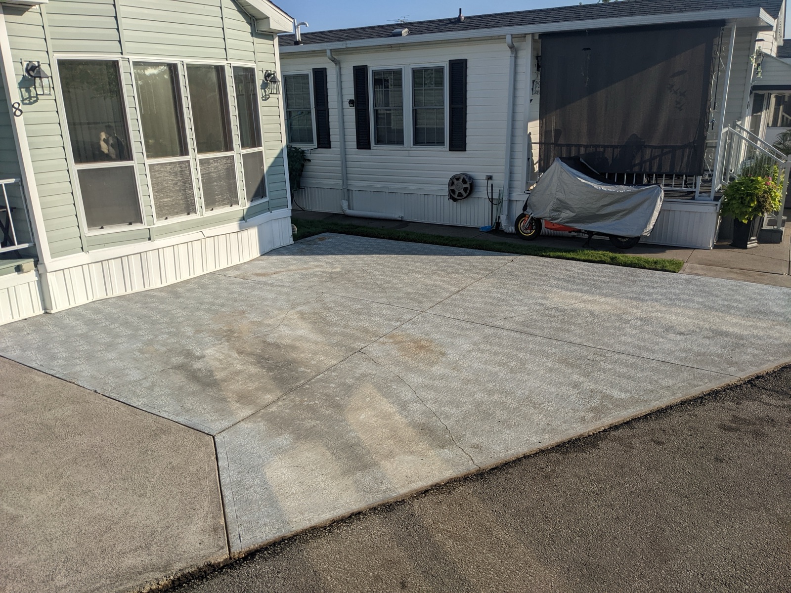 Mobile home driveway before resurfacing — before