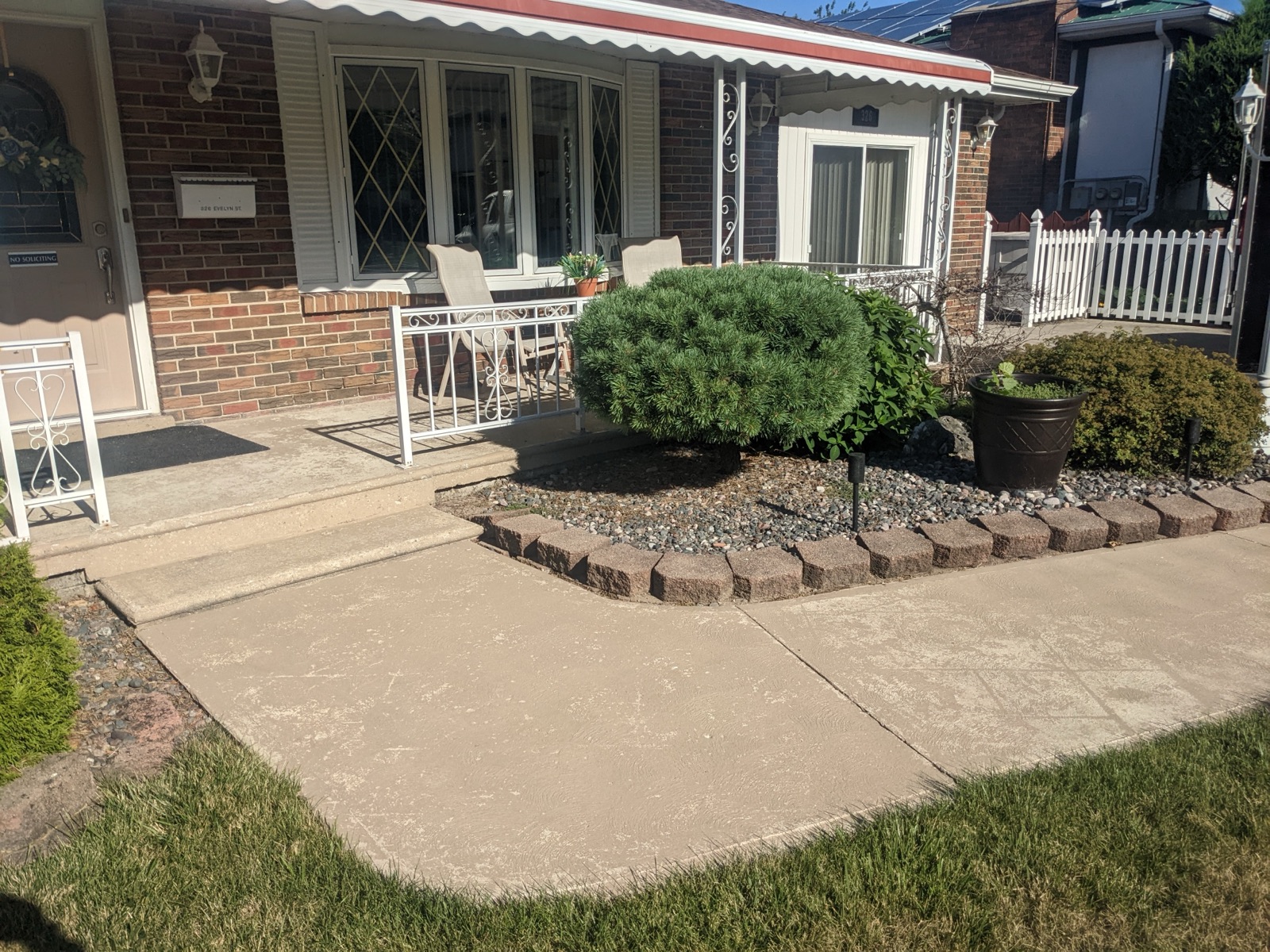 Walkway before orange permeable resurfacing — before